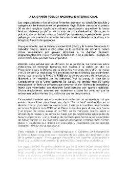 A la opinion publica nacional e internacional