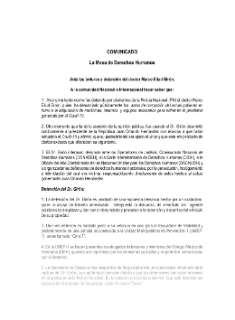 Comunicado Ante las torturas y detención del doctor Marco Eliud Girón